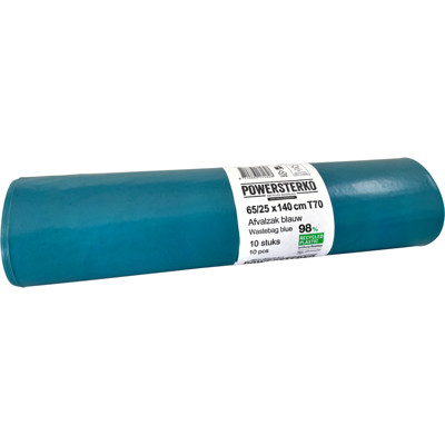 PowerSterko Afvalzak | Gerecycled LDPE | 65/ 25x140cm | T70 | blauw | 100 stuks