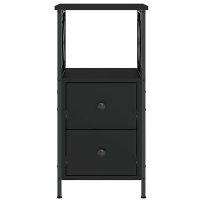 Nachtkastje 34x35,5x70 cm bewerkt hout zwart