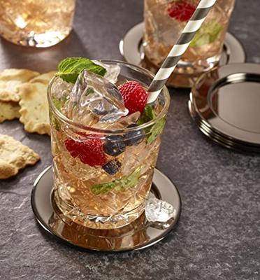 ECHTWERK Tafel accessoires (decoratieve glazen onderzetter 6t, Zwart, 6-delig)