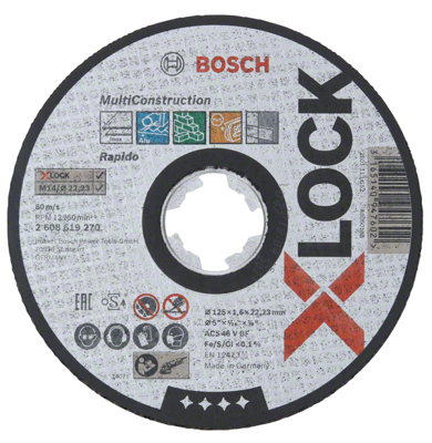 Bosch Accessories Bosch Power Tools 2608619270 Doorslijpschijf recht 125 mm 1 stuk(s)