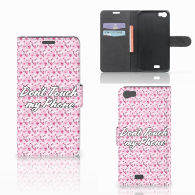 Wiko Lenny Portemonnee Hoesje Flowers Pink DTMP