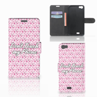 Wiko Lenny Portemonnee Hoesje Flowers Pink DTMP - thumbnail