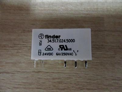 Finder 34.51.7.024.5000 Printrelais 24 V/DC 6 A 1x wisselcontact 1 stuk(s) Finder 34.51.7.024.5000 Printrelais 24 V/DC 6 A 1x wisselcontact 1 stuk(s)