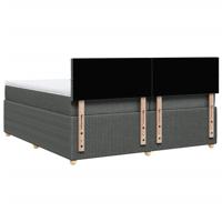 Boxspring met matras stof donkergrijs 200x200 cm - thumbnail
