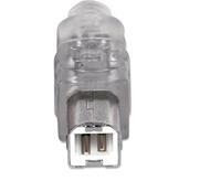 Manhattan USB-kabel USB 2.0 USB-A stekker, USB-B stekker 1.80 m Zilver 333405 - thumbnail