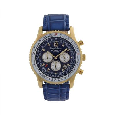 Krug-Baumen Air Traveller Diamond 46mm 600207DS Heren Horloge Krug-Baumen Air Traveller Diamond 46mm 600207DS Heren Horloge