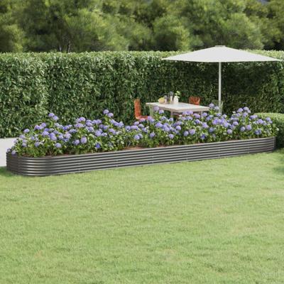 VidaXL Plantenbak 600x140x36 cm gegalvaniseerd staal grijs