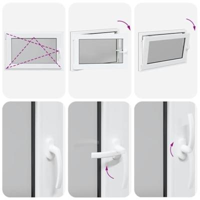 Kelderraam "RISOR" 90x50 cm draai-kiep DIN links antraciet