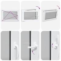 Kelderraam "RISOR" 90x50 cm draai-kiep DIN links antraciet - thumbnail