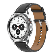 Luxe leren bandje - Zwart - Samsung Galaxy Watch 4 Classic - 42mm / 46mm - thumbnail