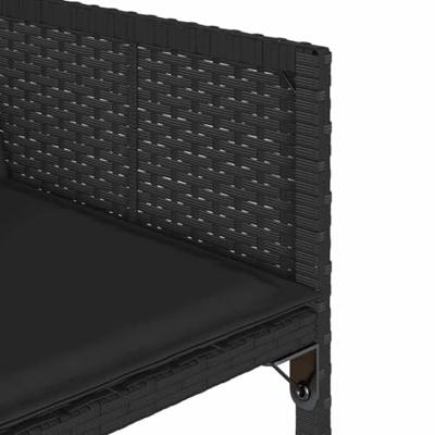 11-delige Tuinset met kussens poly rattan zwart