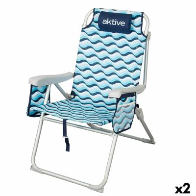 Strandstoel Aktive 48 x 95 x 78 cm (2 Stuks) Strandstoel Aktive 48 x 95 x 78 cm (2 Stuks)