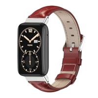 By Qubix - Echt leren bandje - Donkerrood - Compatible met Xiaomi Smart band 7 Pro - Compatible Xiaomi bandje - thumbnail