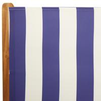 Tuinstoelen 8 st verstelbaar massief hout en stof blauw en wit - thumbnail