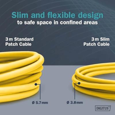Digitus DK-1632-A-010S-Y RJ45 Netwerkkabel, patchkabel CAT 6A F/FTP 1 m Geel Kleurcodering, Afgeschermd, Meerdradig, Met anti-kniktule 1 stuk(s)