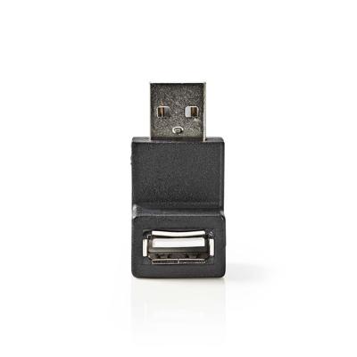 Nedis USB-A Adapter | USB 2.0 | USB-A Male | USB-A Female | 480 Mbps | Rond | Vernikkeld | PVC | Zwart | Doos - CCGB60940BK