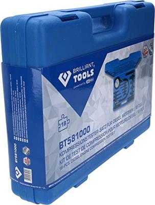 Brilliant Tools BT581000 Compressietestset voor dieselmotoren, 18-delig Brilliant Tools BT581000 Compressietestset voor dieselmotoren, 18-delig