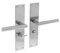 Intersteel Deurkruk Jura Hoek 90° op schild met toilet-/badkamersluiting 63/8mm - RVS - thumbnail