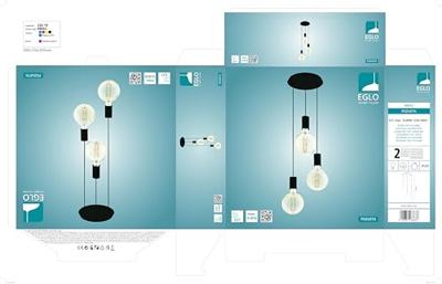 EGLO Pozueta hangende plafondverlichting Harde montage E27 40 W Zwart