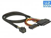 DeLOCK SFF-8643 male > U.2 SFF-8639 female + SATA voedingsstekker adapter - thumbnail