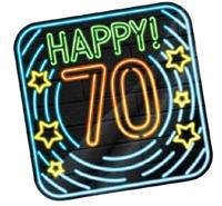 Huldeschild neon 70 jaar - thumbnail