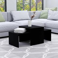 VidaXL Salontafelset 100x48x40 cm bewerkt hout zwart - thumbnail