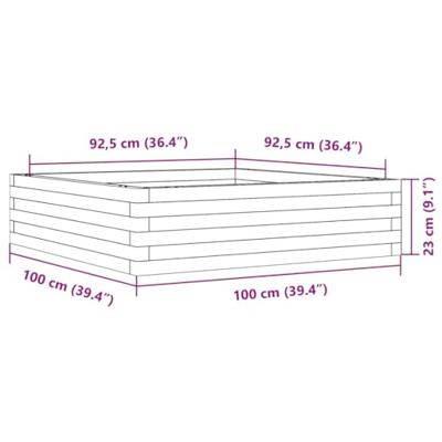 VidaXL Plantenbak 100x100x23 cm massief douglashout