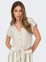 Only Onlsiesta Ss Knot Lin Bl Shirt Pnt Noos T-shirts Moonbeam - thumbnail