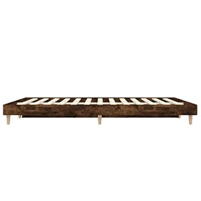Bedframe zonder matras hout gerookt eikenkleurig 120x190 cm Bedframe zonder matras hout gerookt eikenkleurig 120x190 cm