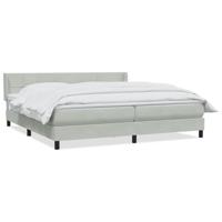 Boxspring met matras fluweel lichtgrijs 180x220 cm - thumbnail