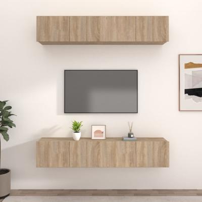 Tv-meubels 4 st 80x30x30 cm bewerkt hout sonoma eikenkleurig