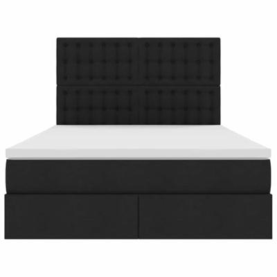 Opslag bed met matras met opslag Zwart 140 x 190 cm Nep Leer