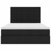 Opslag bed met matras met opslag Zwart 140 x 190 cm Nep Leer - thumbnail