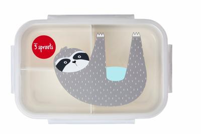 3 Sprouts sloth bento box Rechthoekig Doos Grijs, Transparant 1 stuk(s)