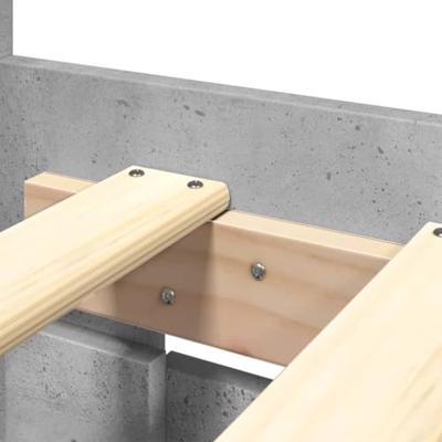 Bedframe met hoofdeinde bewerkt hout betongrijs 200x200 cm