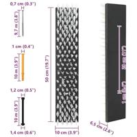 VidaXL Vee borstels zwart en wit 50 x 10 x 6.5 cm kunststof en staal - thumbnail