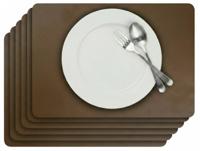 Cosy & Trendy Placemats Leather Look Lead Gray 43 x 30 cm - 6 Stuks - thumbnail