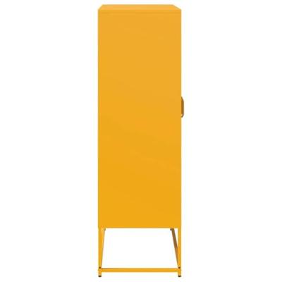 Hoge kast 68x39x123 cm staal mosterdgeel