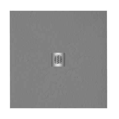 ZEZA Grade douchevloer - 90x90cm - antislip - antibacterieel - mineraalmarmer - vierkant - mat cemento (grijs) 400000000000019499