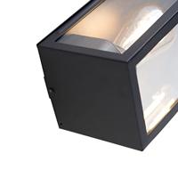 QAZQA Smart buiten wandlamp zwart met glas incl. Wifi ST64 - - thumbnail
