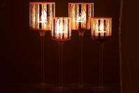 J-Line theelichthouder op boet Boom - glas - bruin - large - 2 stuks - thumbnail