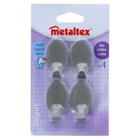 Metaltex Ovalen Plakhaken Klein 4 Stuks RVS - thumbnail