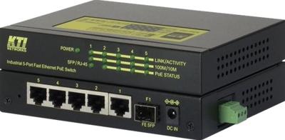 KTI Networks KSD-541-HP Fast Ethernet Switch | Unmanaged | PoE+ | 4x 10/100 Mbps | 1x combo RJ-45/SFP | RJ-45