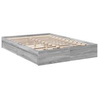 Bedframe met lades bewerkt hout grijs sonoma eiken 150x200 cm - thumbnail