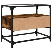 Tv-meubel met glazen blad 60x35x51 cm hout gerookt eikenkleurig - thumbnail