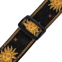 Levys Leathers MPJG-SUN-BLK geweven gitaarband met print - zwart met zon - thumbnail