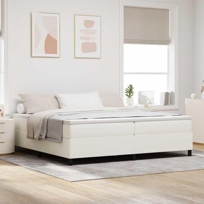 Platform bedframe Crème 200 x 200 cm Stof