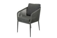 Alba dining tuinstoel rope tweed antraciet - thumbnail