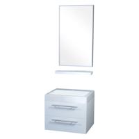 Differnz Force badkamermeubel 58cm 1 kraangat wit met spiegel en planchet - thumbnail