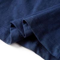 Kindershirt met lange mouwen voetbalprint 104 gemleerd marineblauw - thumbnail